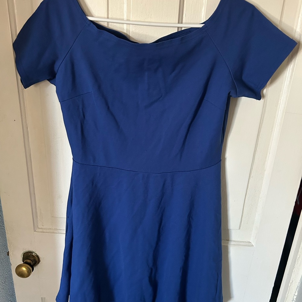 Off The Shoulder Blue Women's Dress